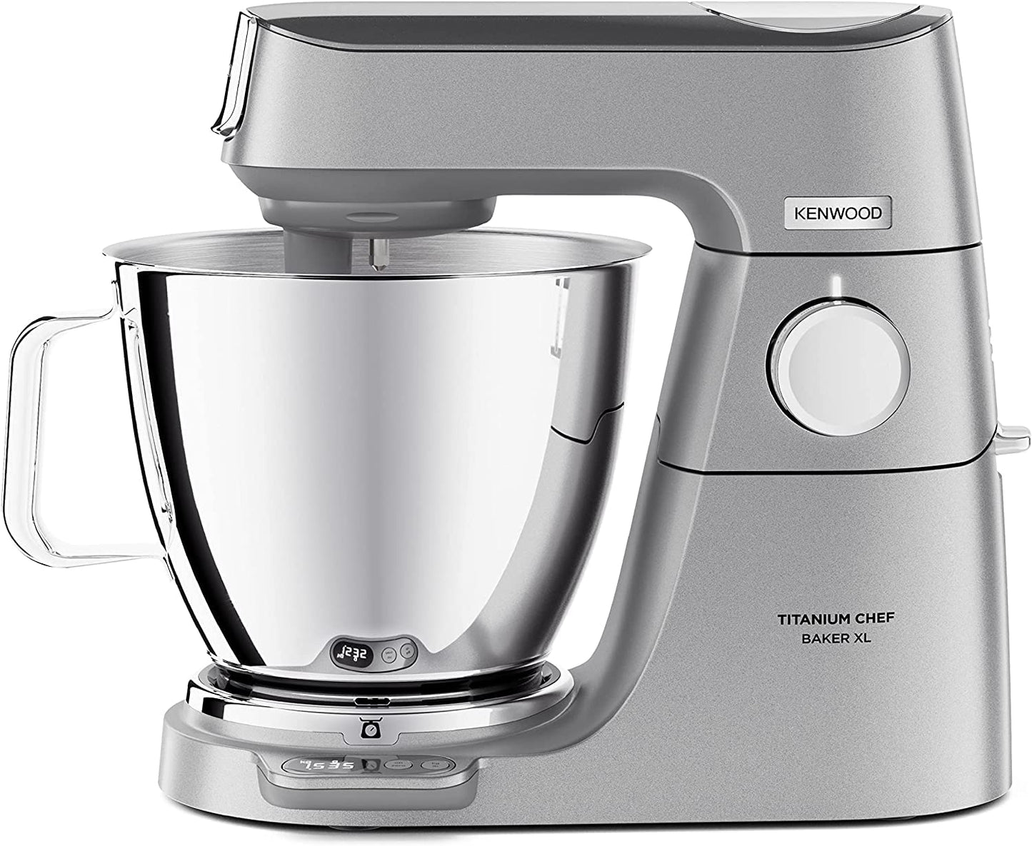 Kenwood Titanium Chef Baker XL, Robot Pâtissier avec Batteur K, Crochet Pétrisseur, Fouet et Bol de 7 Litres, KVL85.424SI, 1200W, Argent