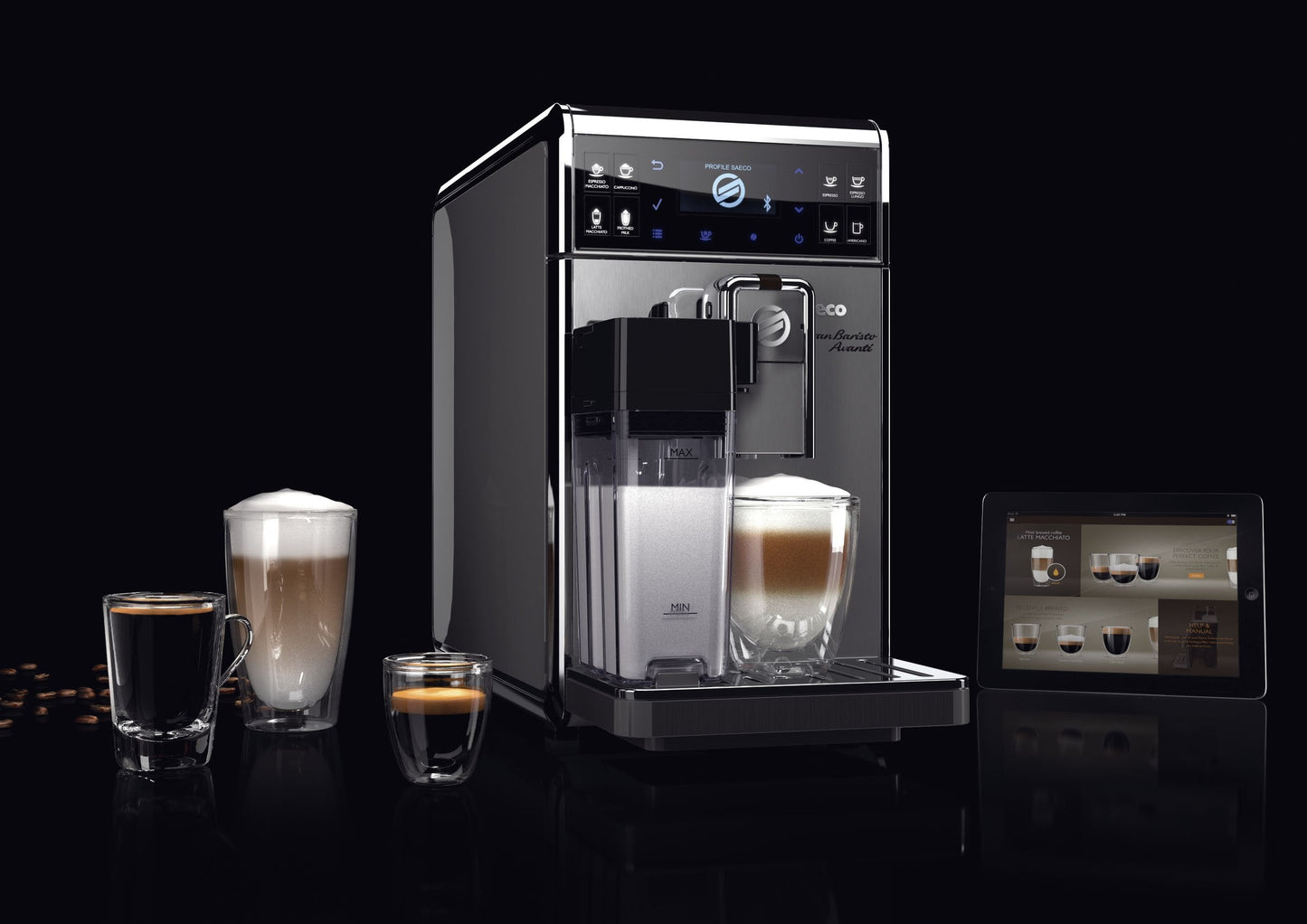 Saeco GranBaristo Avanti HD8967/01 Machine à café automatique + Application Acier/Anthracite