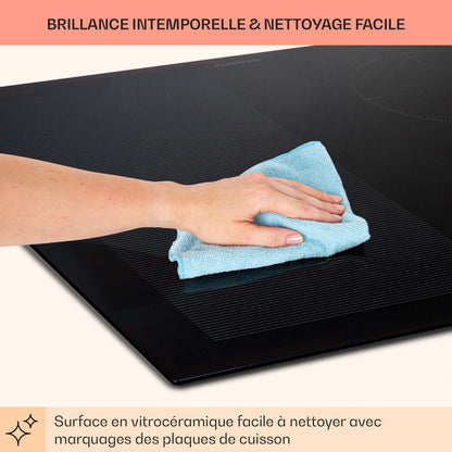 KLARSTEIN Plaque Induction en Céramique de 7000W, Plaque de Cuisson Electrique à Induction, Plaque Induction 4 Feux, Tables de Cuisson, Plaques chauffantes ThermoBoost, Rechaud Electrique Cuisine