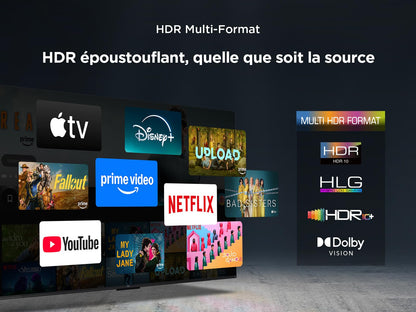 TCL 65T6C Fire TV 65 Pouces QLED 4K UHD Smart TV, HDR (Multi-Format), Dolby Atmos, Motion Clarity