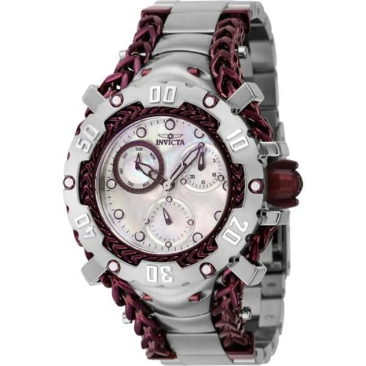 Womens Gladiator Quartz Chronograph Dial Watch, Burgundy, Silver & White