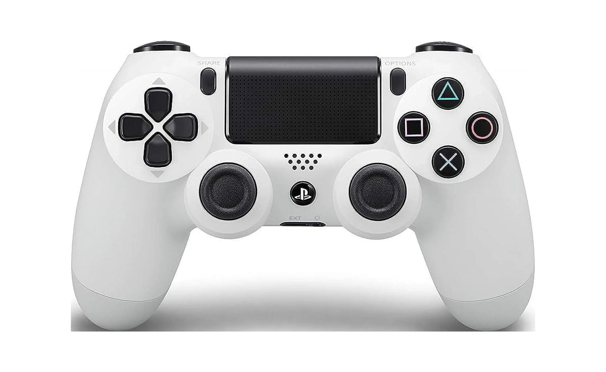 White DualShock PS4 Wireless Controller Bundle - Like New - With Earbuds BOLT AXTION Included