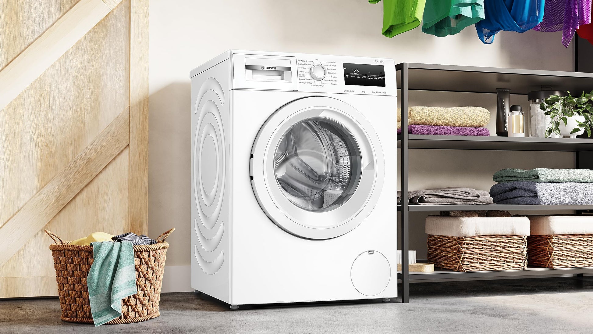 Bosch WAN24228FR, Série 4, Lave linge hublot, 8 kg, 1200 trs/min, Blanc
