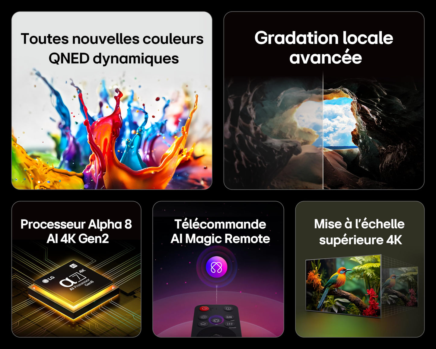 LG TV QNED AI 2025 | 43QNED8E | 43'' (108cm) | 4K UHD | HDR10 | webOS 25 | Télécommade AI Magic Remote | Alexa, Google Assistant | Netflix Disney+ CANAL+ Prime Video | AirPlay 2 | Luminosité éclatante