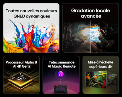 LG TV QNED AI 2025 | 65QNED8E | 65'' (165cm) | 4K UHD | HDR10 | webOS 25 | Télécommade AI Magic Remote | Alexa, Google Assistant | Netflix Disney+ CANAL+ Prime Video | AirPlay 2 | Luminosité éclatante
