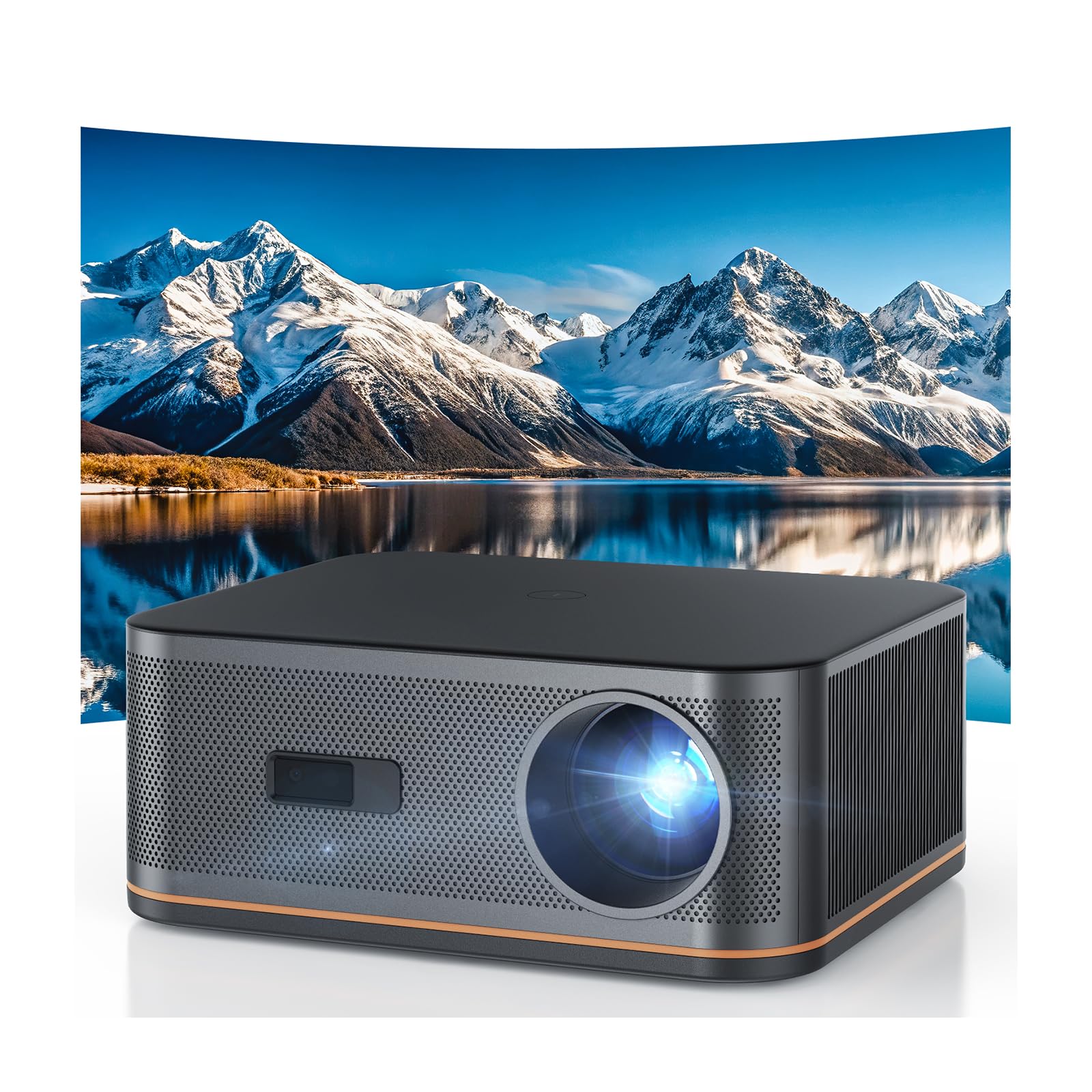1500 ANSI Full HD Videoprojecteur 4k avec WiFi 6 Bluetooth 5.2, HAPPRUN Projecteur Video Home Cinéma avec Auto Focus et Keystone, 300" Vidéoprojecteur Extérieur Intérieur, Compatible TV Stick/PC/PS5