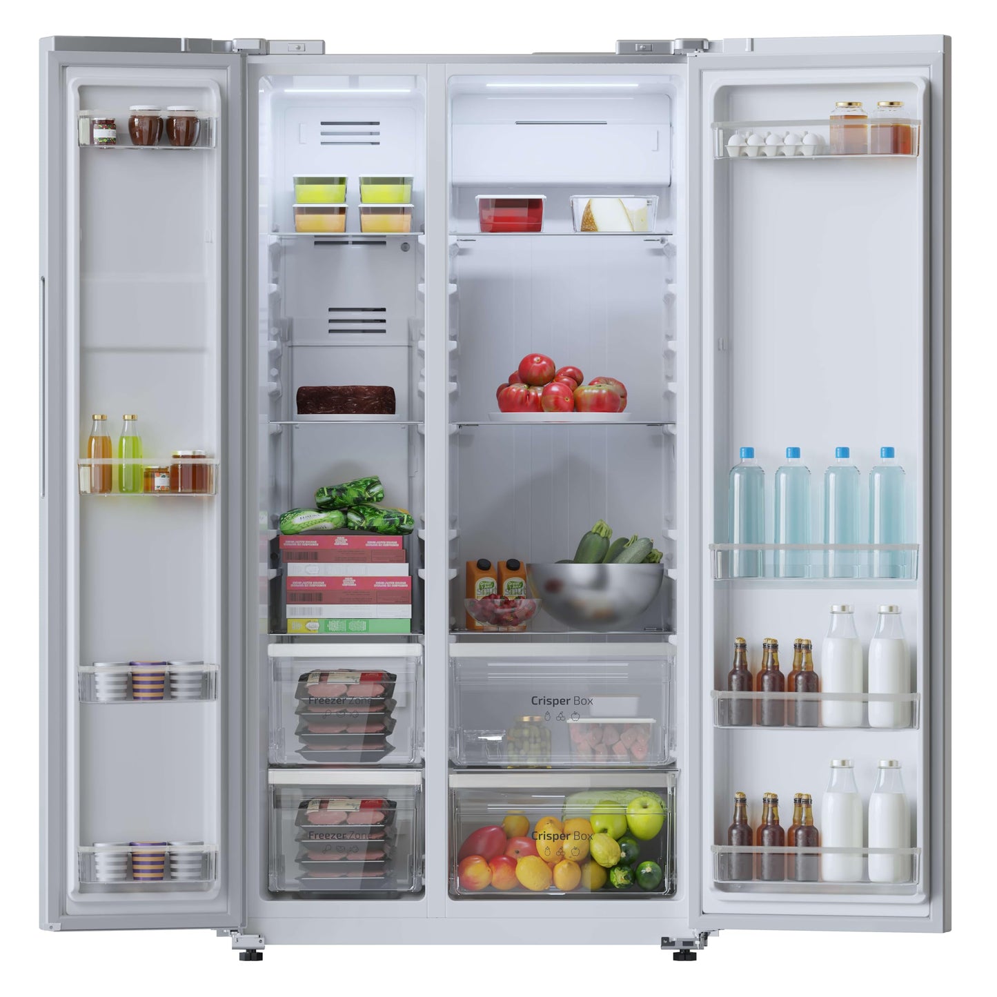 Cecotec Réfrigérateur américain Bolero CoolMarket SBS 562 Inox E. Réfrigérateur inoxydable, 562L, Total No Frost, Inverter Plus, Multi AirFlow, Refroidissement Rapide et Congélation Rapide.