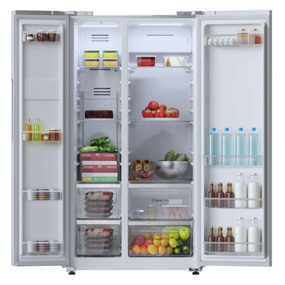 Cecotec Réfrigérateur américain Bolero CoolMarket SBS 562 Inox E. Réfrigérateur inoxydable, 562L, Total No Frost, Inverter Plus, Multi AirFlow, Refroidissement Rapide et Congélation Rapide.
