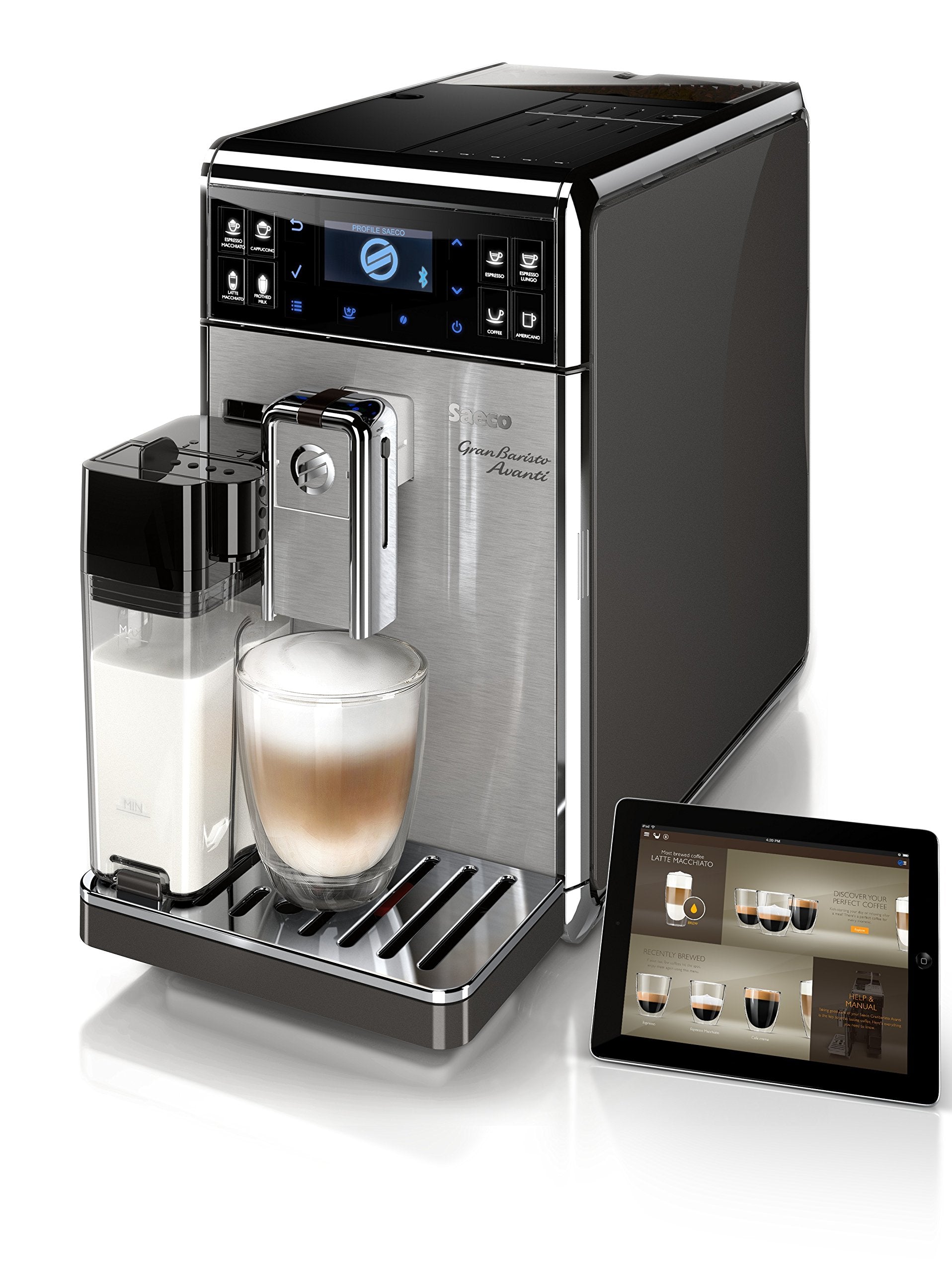 Saeco GranBaristo Avanti HD8967/01 Machine à café automatique + Application Acier/Anthracite