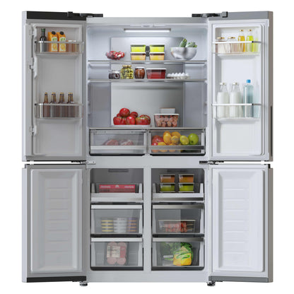 Cecotec American Refrigerator 4 Doors Stainless Steel 490 L CoolMarket 4D 490 Inox E. 183 cm High, 91 cm Wide, Low Power, Inverter Plus, Fast Cooling and Fast Freezing, Total NoFrost