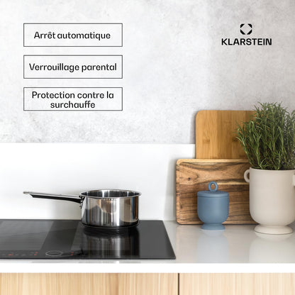 Klarstein Table de cuisson électrique induction encastrée 7000W 4 feux ThermoBoost