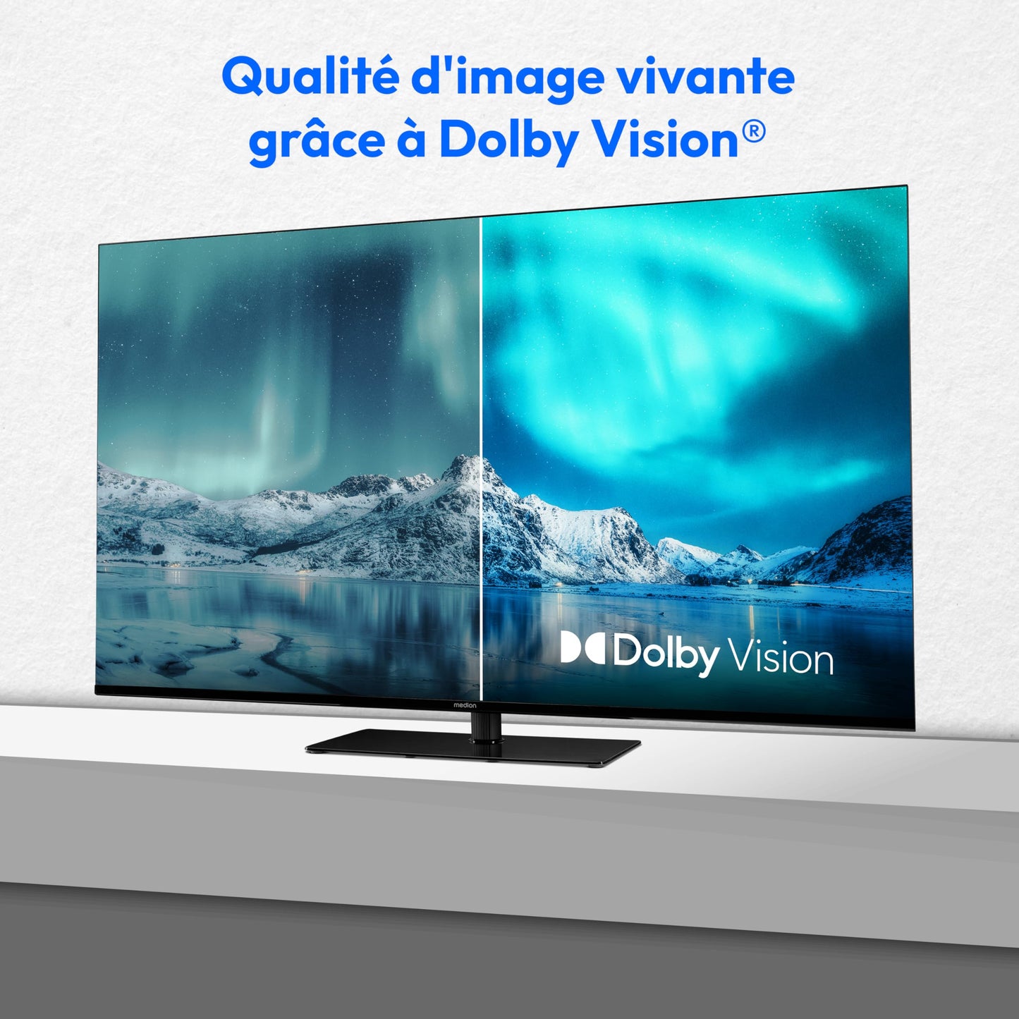 MEDION TV 50 Pouces (125,7 cm) Television (Smart TV, 4K, Dolby Vision HDR, Prime Video, Disney+, Dolby Atmos, DTS X, Compatible avec Google TV, PVR, Bluetooth, MD 850400)