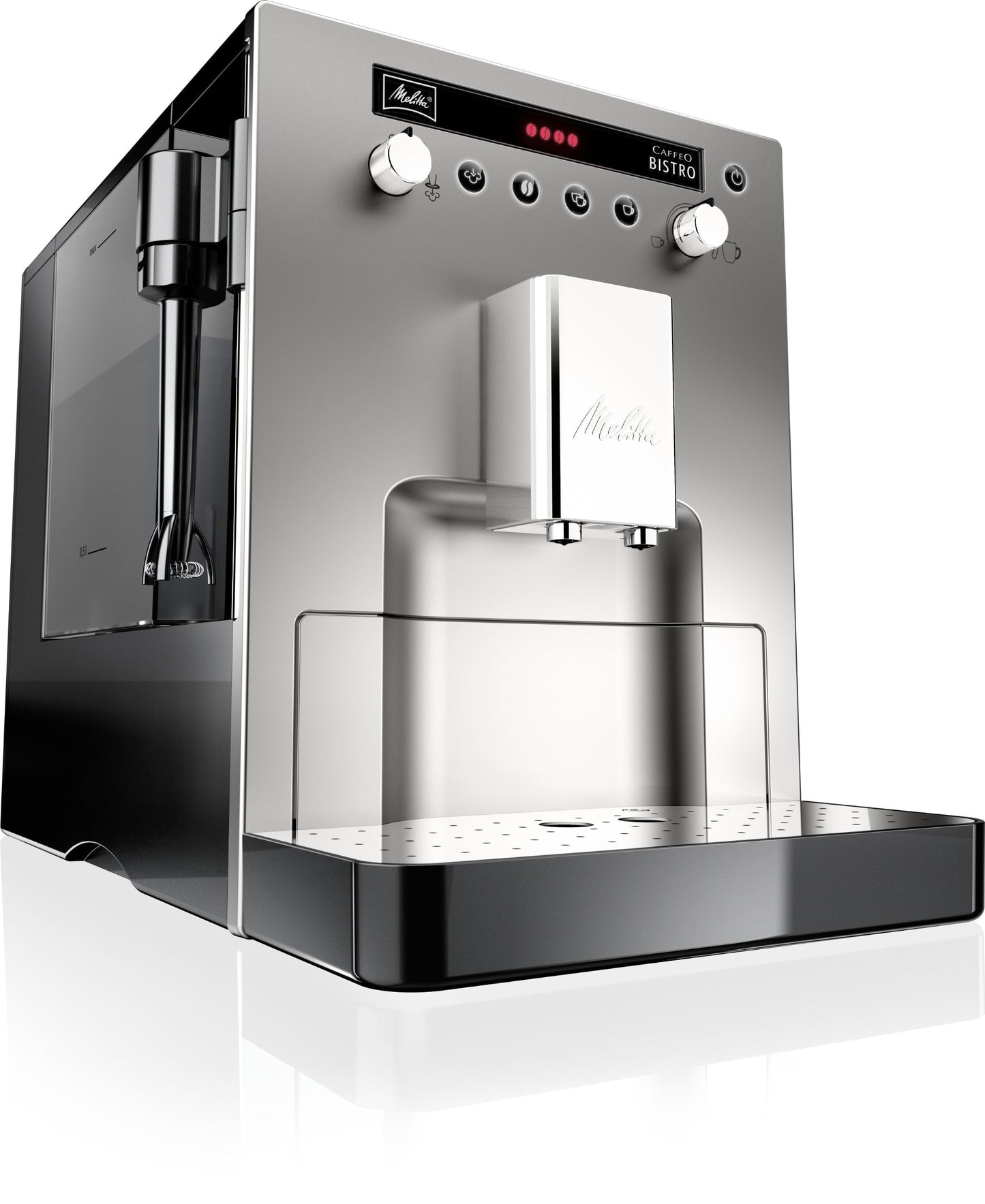 Melitta E 960-107 Caffeo Bistro- Machine Automatique à Café Expresso- Cappuccino- Argent- 15 bars