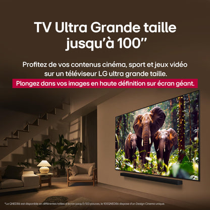 LG TV QNED Evo AI 2025 | 55QNED85A | 55'' (139 cm) | MiniLED 120Hz | Processeur α8 AI 4K Gen2 |Dolby Vision | Alexa