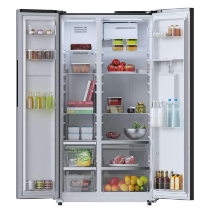 Cecotec American Refrigerator Bolero CoolMarket SBS 559 Dark E. 559L, 177 cm X 90 cm, Class E, Multi Air Flow System, Total No frost, Inverter plus motor.