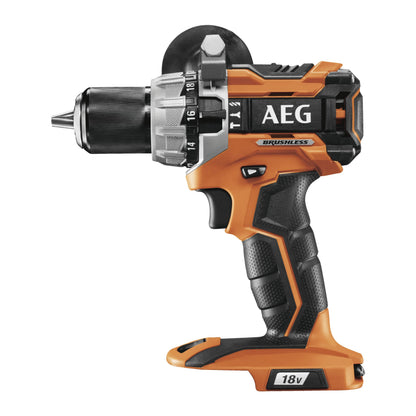 AEG - Pack 3 outils Brushless - Perceuse à percussion 18V, boulonneuse à chocs 18V, meuleuse 125 mm 18V, 2 batteries 4,0 Ah, chargeur, sac de rangement - JP18AA3-402B LK1