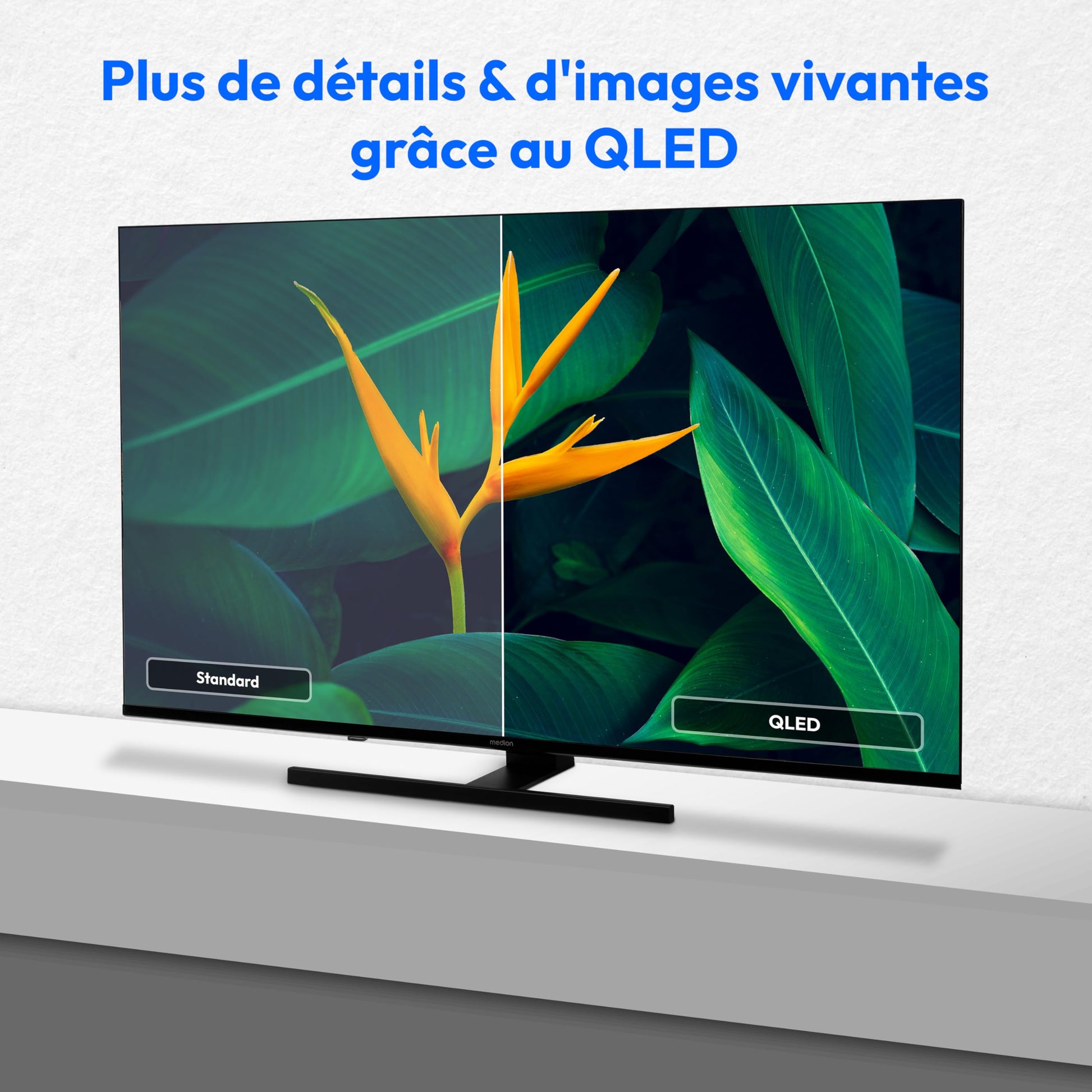 MEDION TV 43 Pouces (108 cm) QLED Television (Smart TV, 4K, Dolby Vision HDR, Prime Video, Disney+, Dolby Atmos, DTS X, Compatible avec Google TV, PVR, Bluetooth, MD 843700)