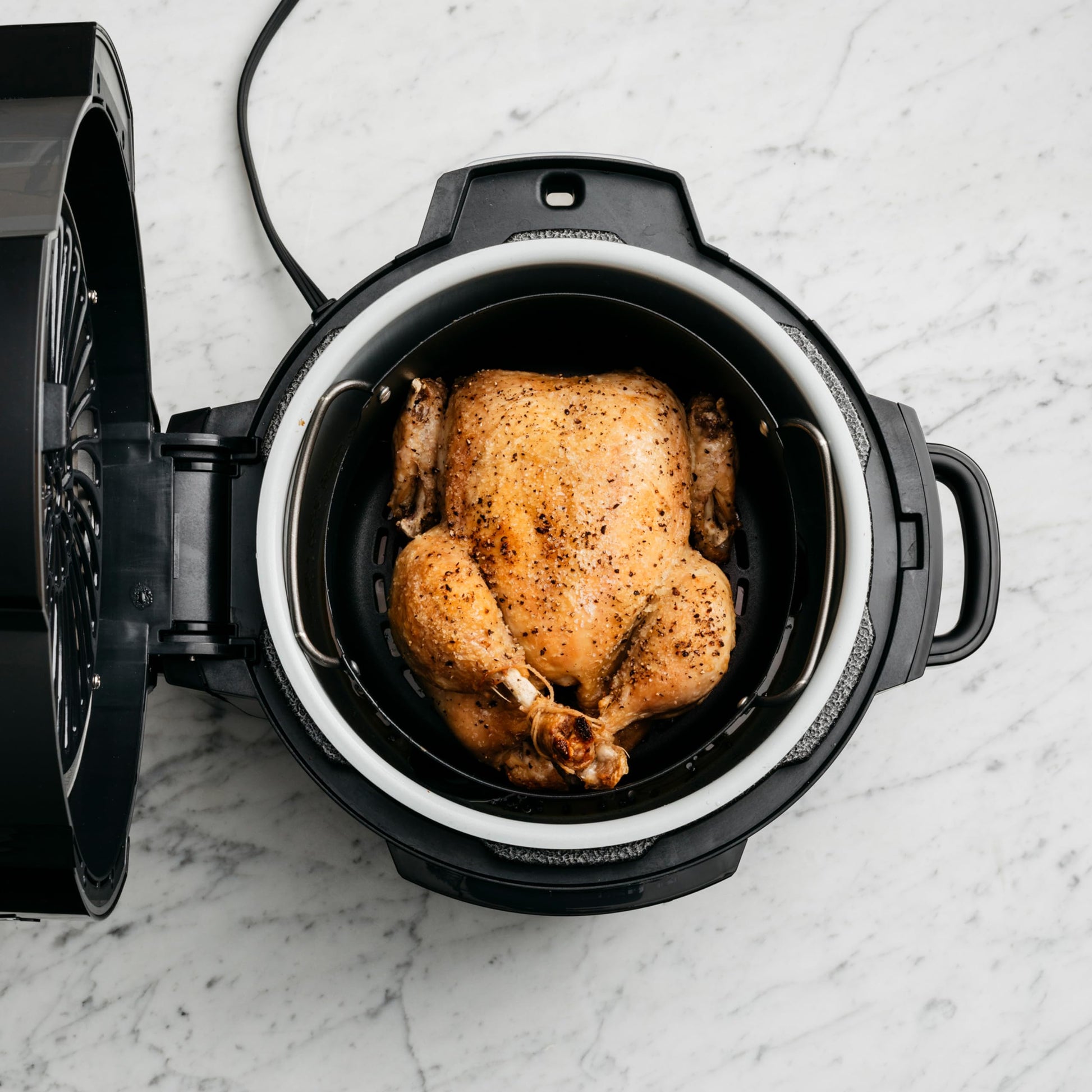 Ninja Multicuiseur Foodi, Air Fryer, 7-en-1, 6L, 7 fonctions de cuisson, Autocuiseur Multifonction, Cuisson sous pression, Friture à l'air, Cuisson lente, Gril et plus, Acier brossé et Noir, OP300EU