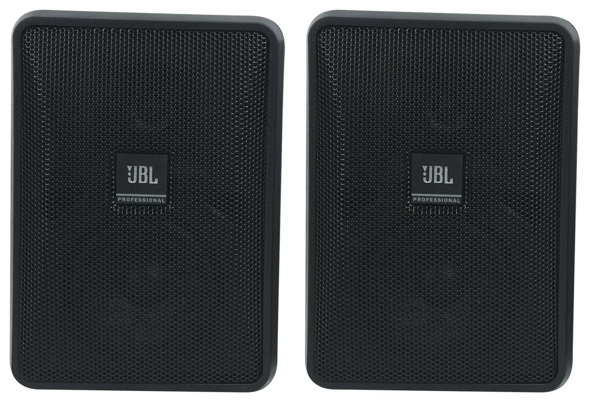 (6) JBL Control 23-1 Black 3" Indoor/Outdoor 70v Commercial Wall Speakers + Amp