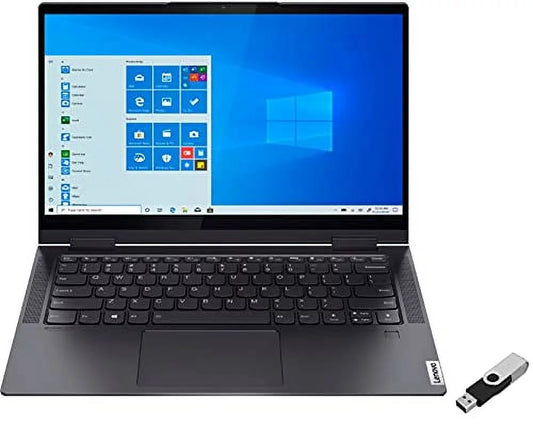 2021 LENOVO Yoga 7i 2-in-1 Laptop 14 inch FHD Touchscreen 11th i7-1165G7 EVO Iris Xe Graphics 12GB DDR4 512GB NVMe SSD WI-FI 6 Win 10 Pro Fingerprint Backlit Keyboard w/ Ontrend 32GB USB Drive