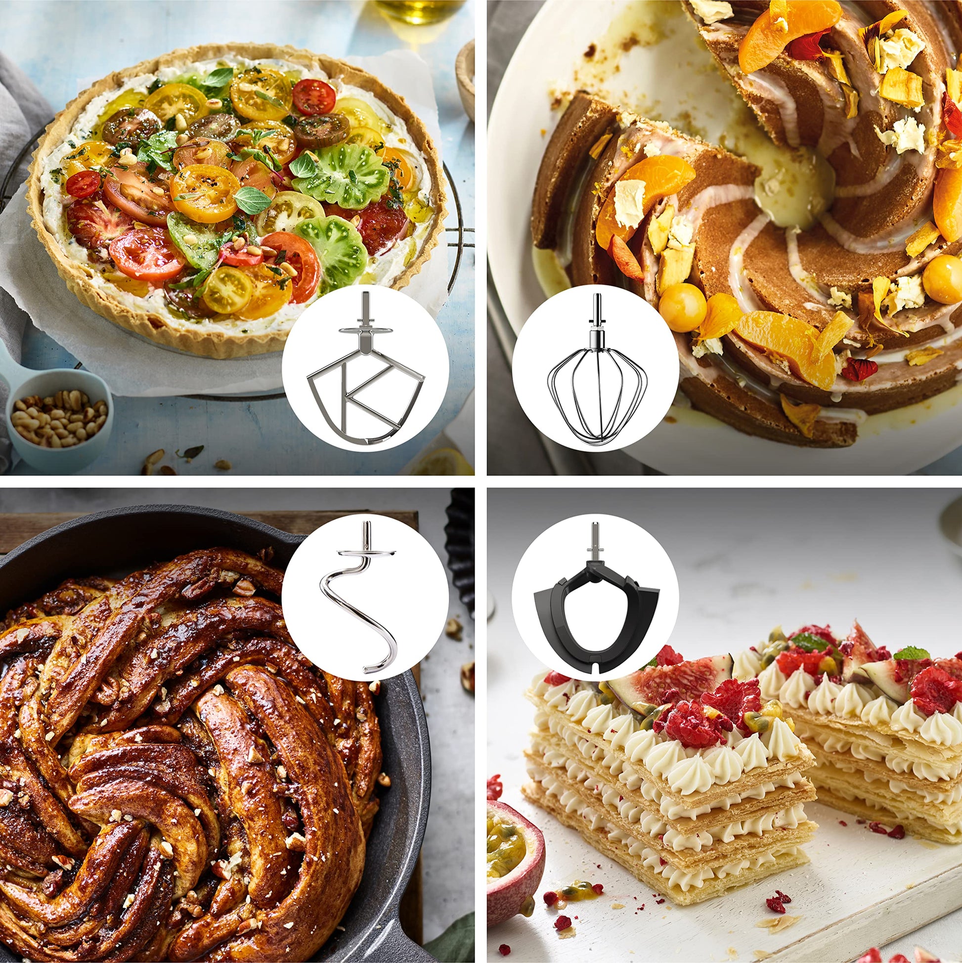 Kenwood Titanium Chef Baker KVC85.004SI Robot Patissier avec Balance Intégrée, Inclus Ensemble Pâtisserie 3 Pièces, Bol de Mélange de 5L et 3.5L, Régulateur de Vitesse Progressif, 1200W, Argenté