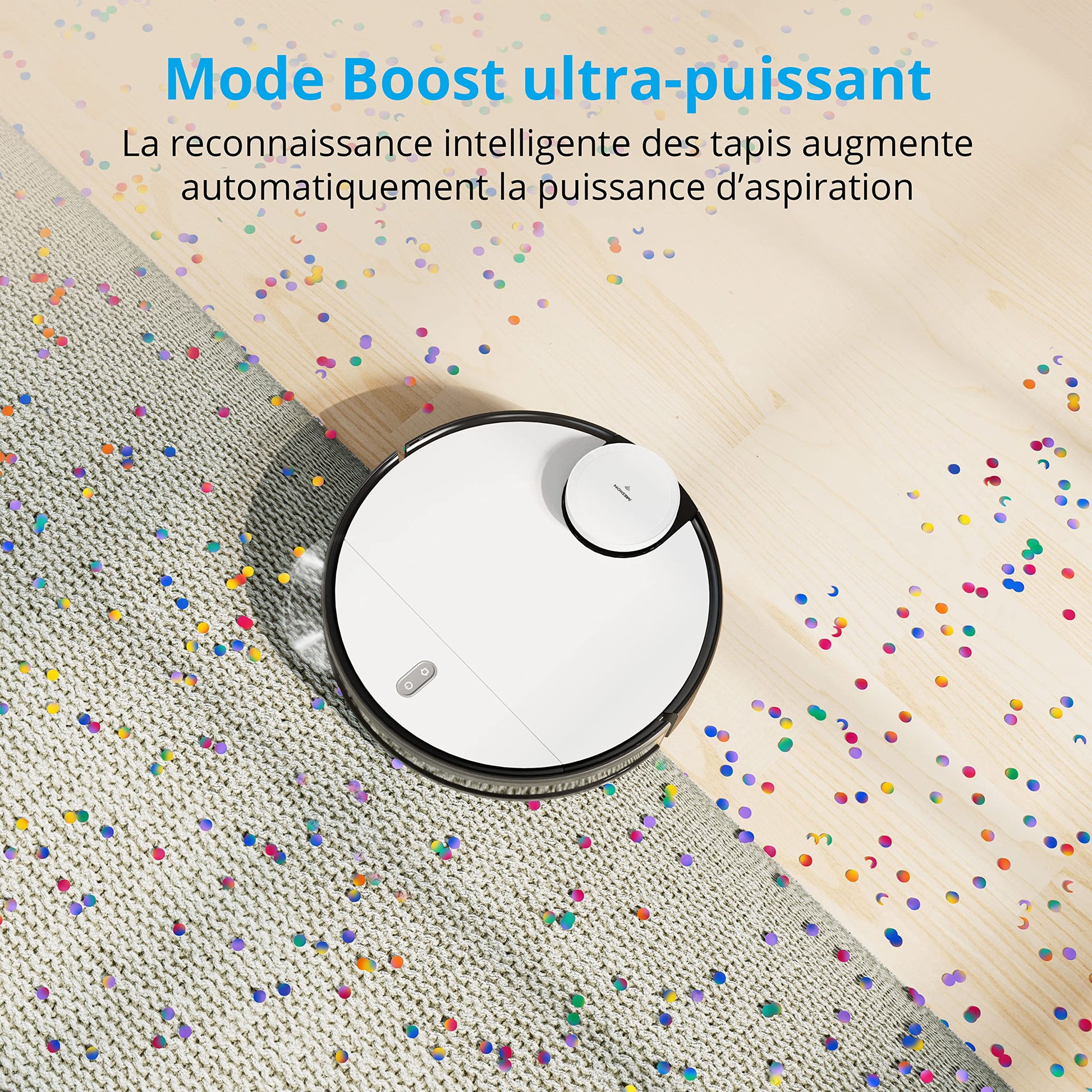 MEDION Robot aspirateur avec Navigation Laser et Fonction Balayage X40 SW (Puissance de 8000Pa, aspirateur Robot 2en1 Alexa, création précise, Zones Go & No Go, Plusieurs étages)