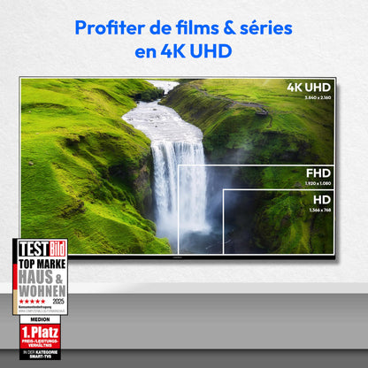MEDION Téléviseur 50 Pouces (125,7 cm) Television (Fire TV, 4K Smart, Dolby Vision HDR, Dolby Atmos, Prime Video, Bluetooth, DVB-T2, MD 850500)