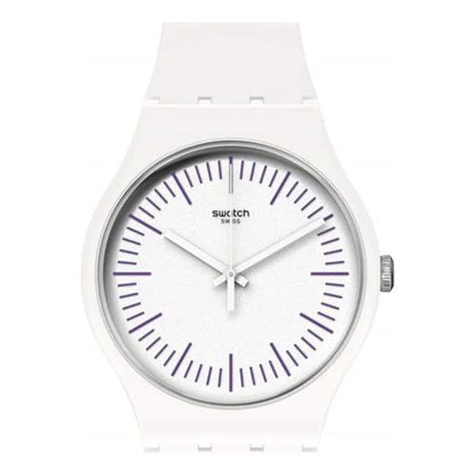 41 mm Monthly Drops White & Purple Watch for Womens, White