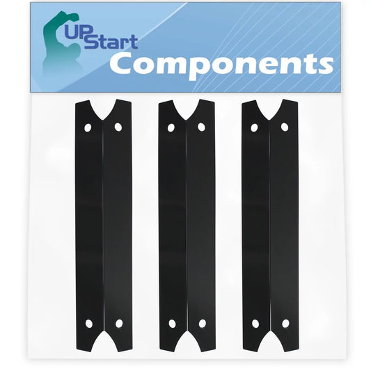 3-Pack BBQ Grill Heat Shield Plate Tent Replacement Parts for Charmglow 8107400F - Matching Barbeque Porcelain Steel Flame Tamer, Flavorizer Bar, Vaporizer Bar, Burner Wrap 17 3/4"