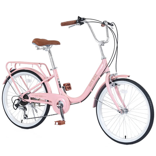 Yone jx je Kids Bike 22 Inch Bicycle for Girls Ages 8+Years, Aluminium Alloy Frame,7-speed Shifter and derailleur,Pink